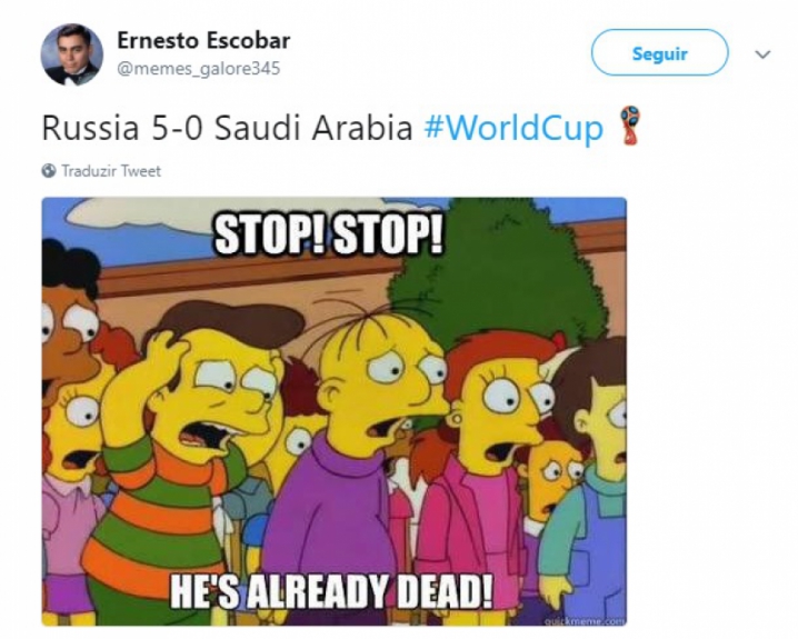Humor na Copa: os memes de Rússia 5-0 Arábia Saudita