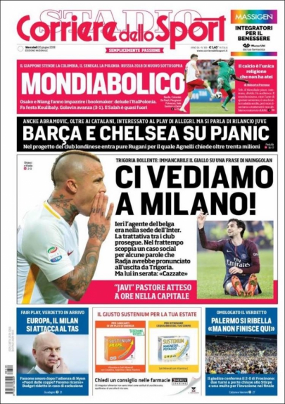 Capa Corriere dello Sport - 20/06/2018