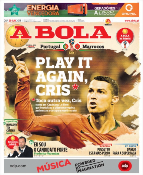 Capa A Bola - 20/06/2018