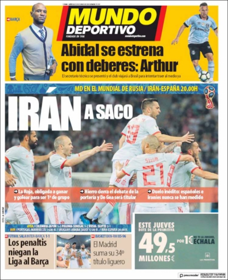 Capa Mundo Deportivo - 20/06/2018