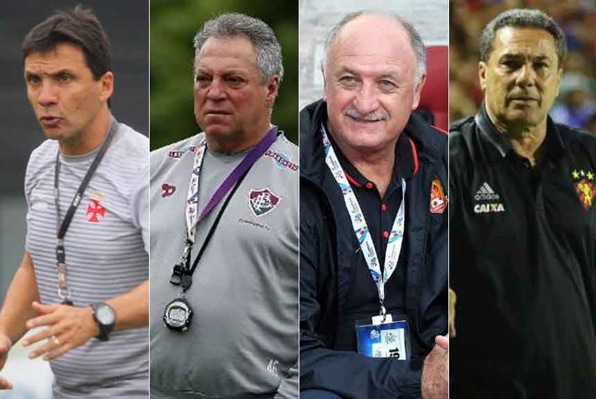 Montagem - Zé Ricardo, Abel Braga, Felipão e Luxemburgo