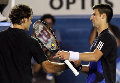Na semifinal do Australian Open de 2008, vitória de Djokovic sobre Federer por 3 a 0