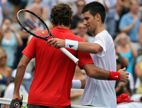 No US Open de 2008, vitória de Roger Federer por 3 a 1 na semi contra Novak Djokovic