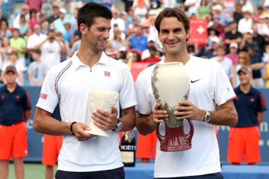 Na final de Cincinati de 2012, Federer levou o título ao bater Novak Djokovic