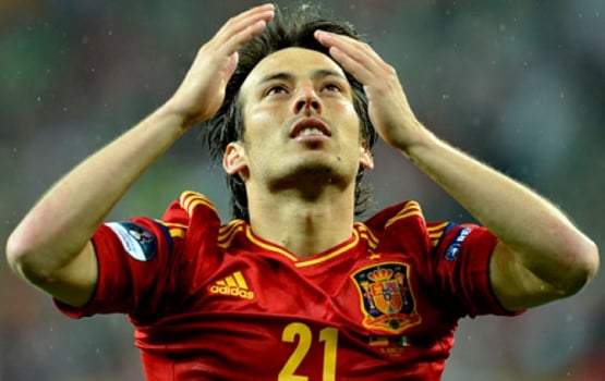Gol do David Silva - Espanha x Irlanda (Foto: Gabriel Bouys/AFP)