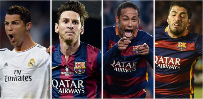 Cristiano Ronaldo, Messi, Neymar e Suárez