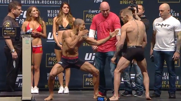 HOME - UFC 194 - Pesagem e encarada - Aldo x McGregor (Foto: Reprodução/UFC)