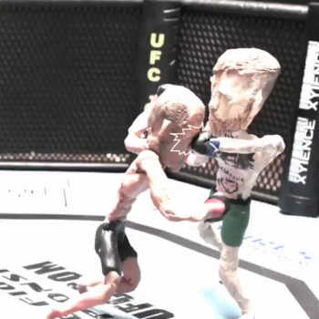 Arte de argila reproduz nocaute de José Aldo em Conor McGregor