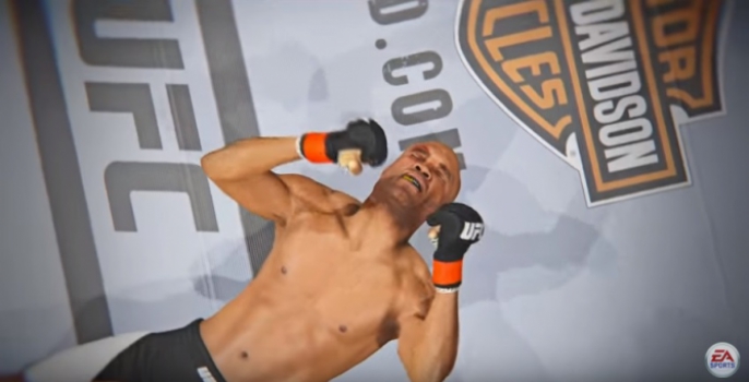 Comemoração de Anderson Silva no octógono