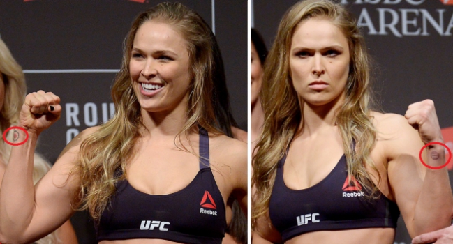 Ronda Rousey tem tatuagens nos dois punhos (FOTOS: Inovafoto)