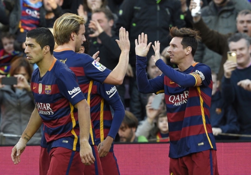 Gol de Messi - Barcelona x Granada (Foto: Lluis Gene / AFP)
