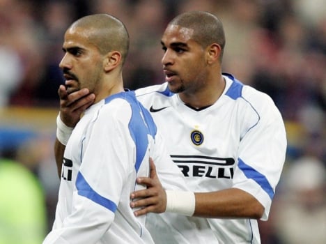 Adriano jogou com muitos craques na Inter de Milão, como o argentino Verón