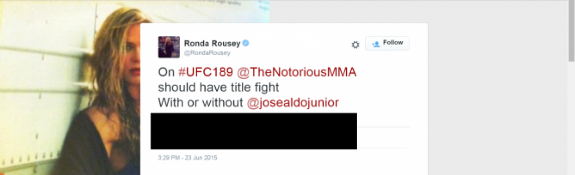 Tweet Ronda Rousey (FOTO: Reprodução)