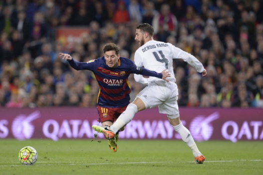 Messi e Sergio Ramos - Barcelona x Real Madrid