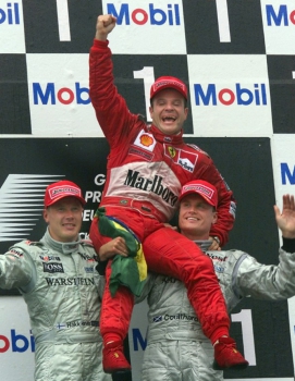 Em 30 de julho de 2000, Rubinho conquistou sua primeira vitória na Fórmula 1, no GP da Alemanha