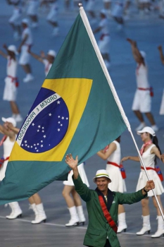 Olimpíadas 2008 Pequim - Cerimonia de abertura e a bandeira do Brasil