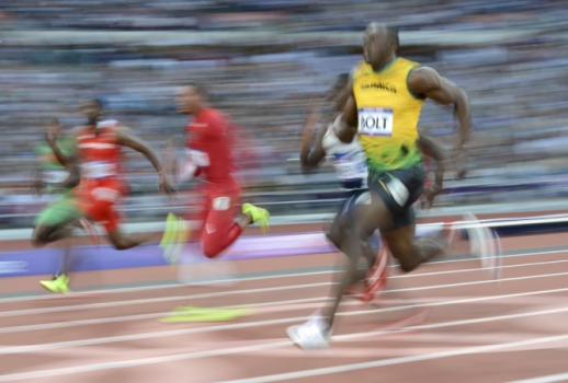 Olimpíadas 2012 - Londres - Bolt na Semi-final dos 100m.