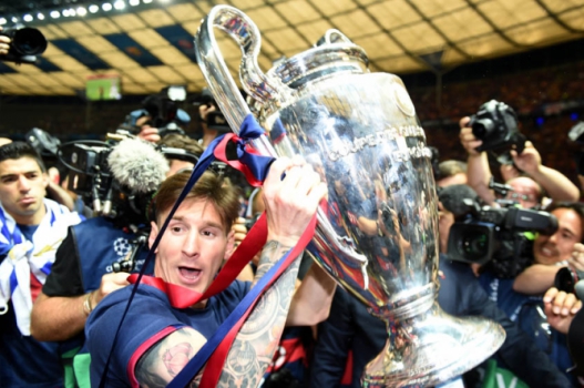 2015 Final da Champions contra a Juventus. Messi passa em branco, mas tem atuação de destaque na vitória de 3 a 1 do Barcelona