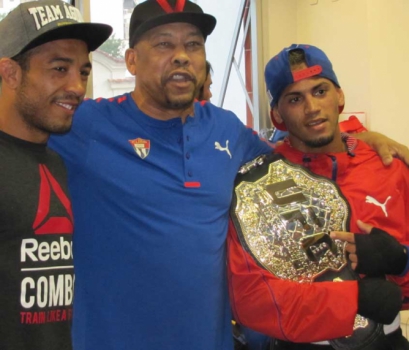 Boxe: José Aldo visita academia Delfim em dia de treino da seleção olímpica de Cuba
