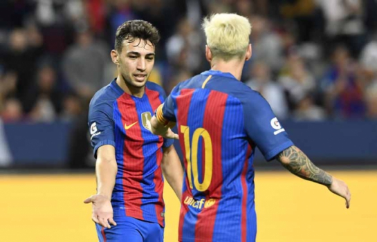 Munir e Messi - Barcelona x Leicester