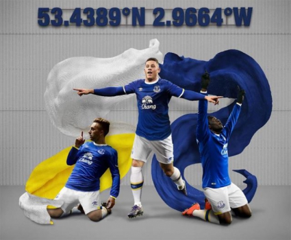 Camisa titular do Everton