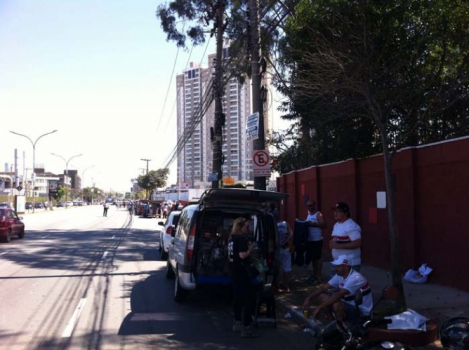 Protesto no CT do São Paulo