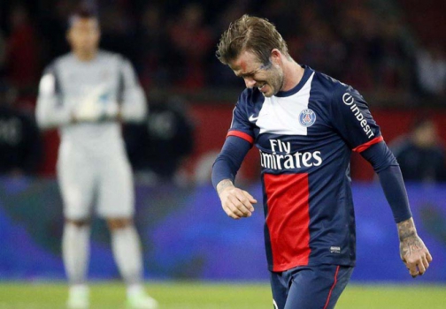 David Beckham chorando na despedida do PSG