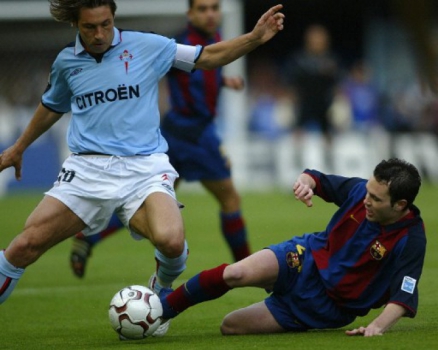 Andrés Iniesta e Mostovoi - Barcelona x Celta - 2004/05