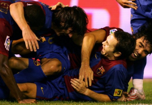 Iniesta, Deco, Eto'o e Messi - 2006/07