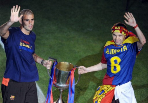 Iniesta e Valdés - Liga dos Campeões 2009