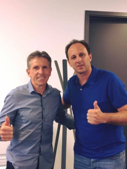 Rogério Ceni -Com o francês Claude Puel, no Southampton FC.
