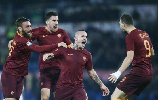 Nainggolan e Dzeko - Roma x Milan