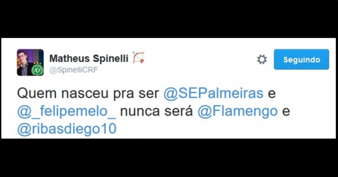 Rubro-negros não perdoaram o uso de emoji pelo Palmeiras e Felipe Melo