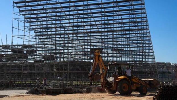Construção do estádio Luso Brasileiro