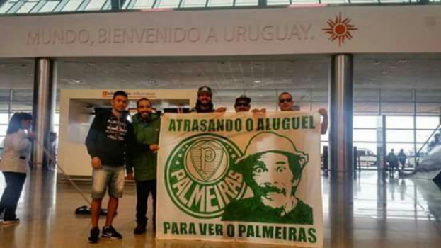 Palmeirenses deixam Montevidéu verde e branca; veja fotos 