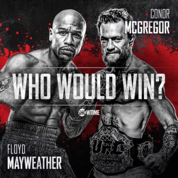 Modelos amadores de pôsteres para Floyd Mayweather Vs Conor McGregor também circulam na internet