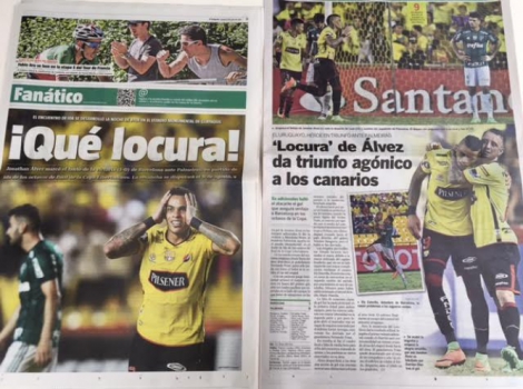 Jornais de Guayaquil exaltam 'vitória agônica' do Barcelona contra Verdão