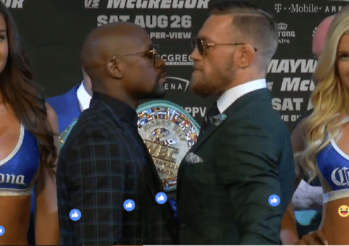 Conor McGregor e Floyd Mayweather ficam frente a frente em Las Vegas (EUA)
