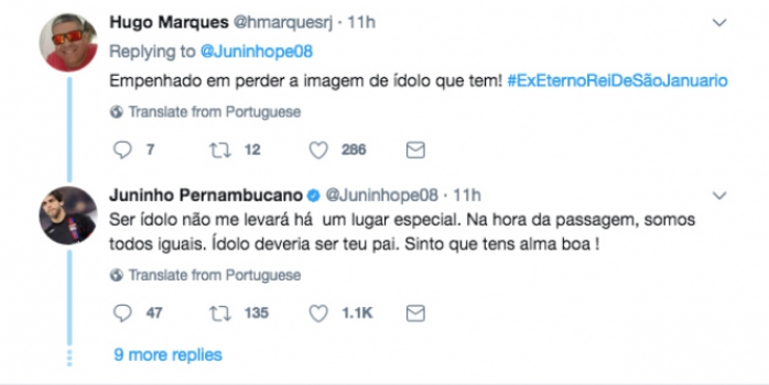 Juninho Pernambucano se envolve em polêmica com seguidores de Bolsonaro