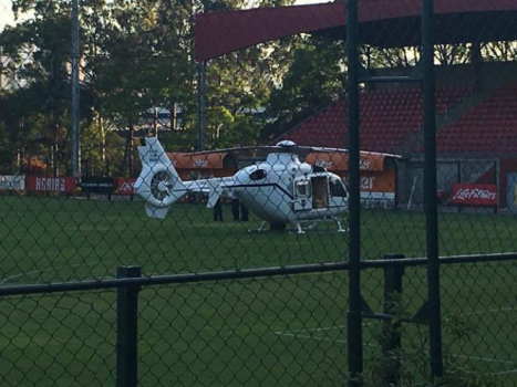 Helicóptero de Michel Temer no CT do São Paulo