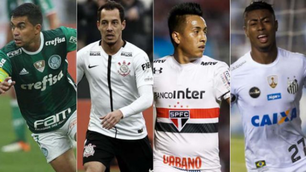 Montagem - Palmeiras, Corinthians, Santos e São Paulo