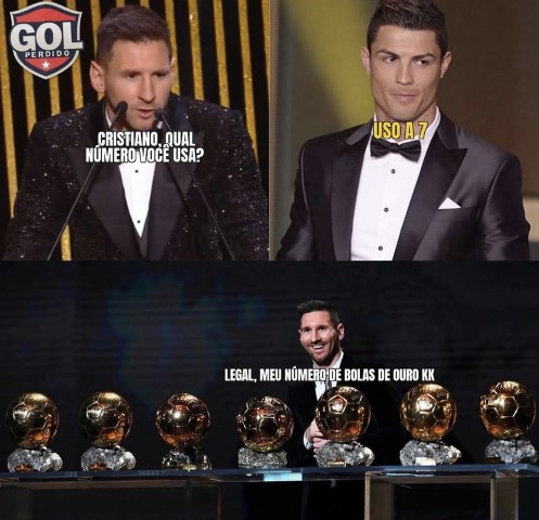 Cristiano Ronaldo posta emoji em publicação e ironiza Bola de Ouro de Messi