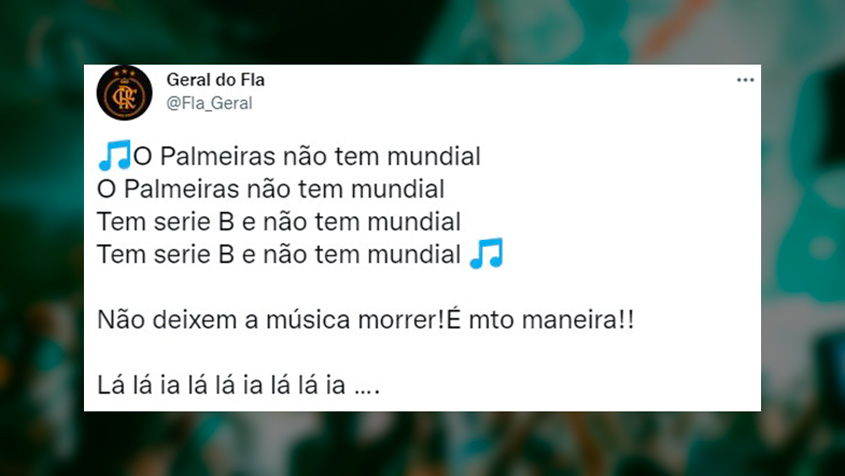 O Palmeiras não tem Mundial não tem copinha e nem Mundial . Versão