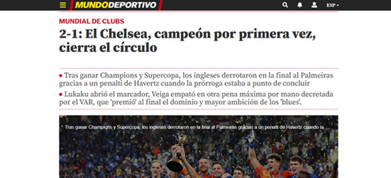 Jornal de Angola - Notícias - Chelsea e Palmeiras disputam título