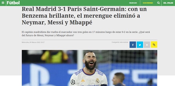 Imprensa internacional repercute classificação do Real Madrid sobre o PSG  na Champions League - Fotos - R7 Futebol