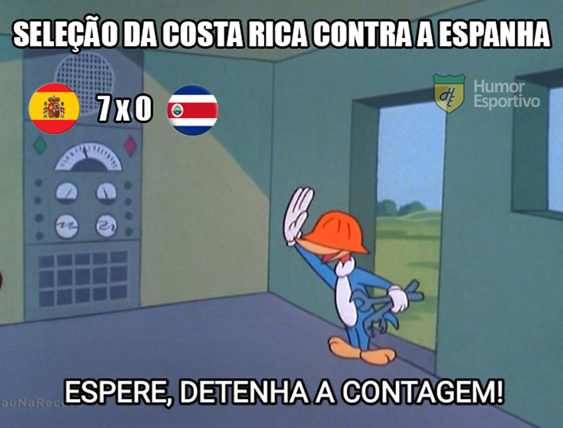 Goleada de 7 a 0 da Espanha contra Costa Rica vira memes