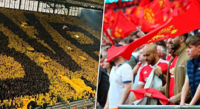 torcidas de Borussia Dortmund e Manchester United