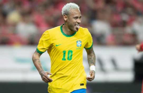 Neymar comemorando