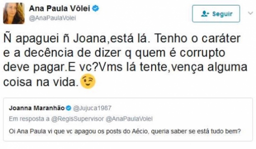 Joanna Maranhao E Ana Paula Do Volei Discutem No Twitter Por Causa De Politica Lance