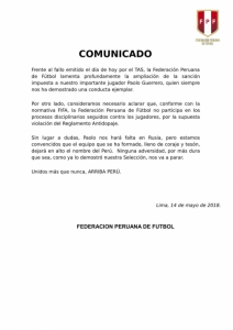 Carta da FPF